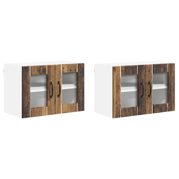 vidaXL Kuhinjski ormarić 2 pcs Staro drvo 60 x 31 x 40 cm