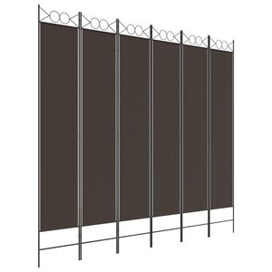 vidaXL Sobna pregrada s 6 panela smeđa 240x220 cm od tkanine