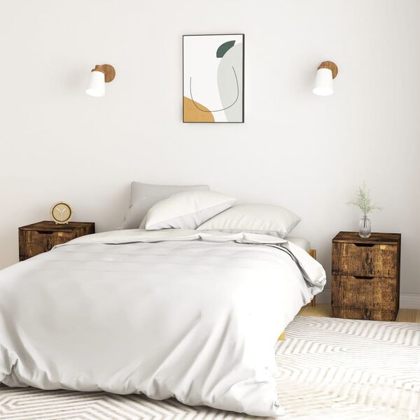 vidaXL Noćni ormarići 2 kom boja dimljenog hrasta 40x40x50 cm drveni