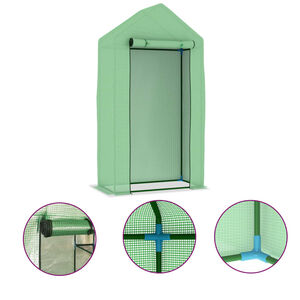 vidaXL Plastenik s čeličnim okvirom 0,5 m&sup2; 1 x 0,5 x 1,9 m