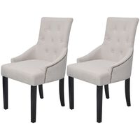 vidaXL Blagovaonske stolice od tkanine 2 kom krem sive