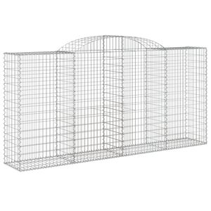 vidaXL Gabionska ko&scaron;ara s lukom 300x50x140/160 cm pocinčano željezo