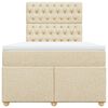 vidaXL Krevet box spring s madracem krem 120 x 190 cm od tkanine