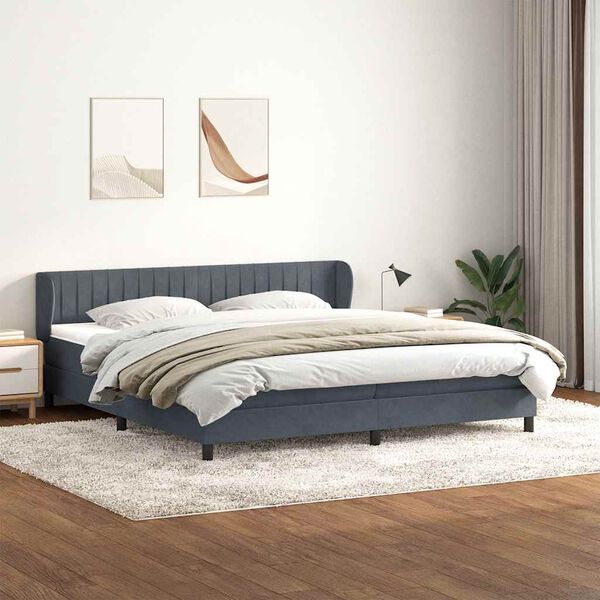 vidaXL Box Spring krevet s madracima tamno sivi 180x210 cm bar&scaron;un