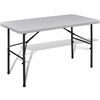 vidaXL Sklopivi vrtni stol 122 cm HDPE bijeli