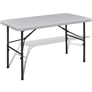 vidaXL Sklopivi vrtni stol 122 cm HDPE bijeli