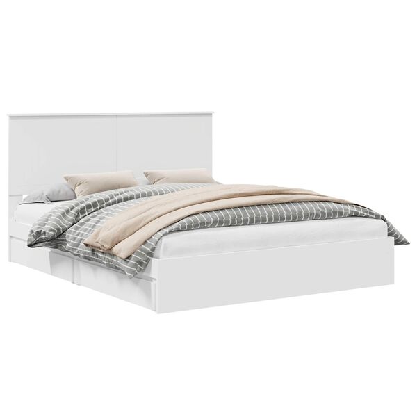 vidaXL Krevet s od storage Bijelo 160 x 200 cm Konstruirano drvo