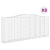 vidaXL Lučne gabionske ko&scaron;are 8 kom 400x50x160/180cm pocinčano željezo