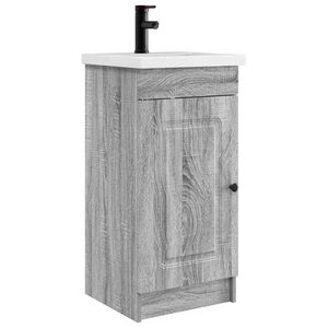 vidaXL Kupaonski umivaonik s sudoperom Siva Sonoma 42 x 40 x 84,5 cm
