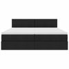 vidaXL Krevet S LED lampica s uzglavljem Crna 180 x 200 cm tkanina