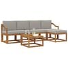 vidaXL Set vanjskih sofa s jastukom 6 pcs Prirodna i svijetlo siva