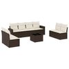 vidaXL 9-dijelni set vrtnih sofa s jastucima poliratan smeđi