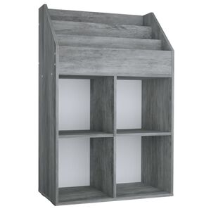 vidaXL Stalak za dječje časopise boja betona 71 x 30 x 114 cm drveni