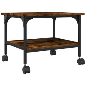 vidaXL Stalak za pisač s 2 razine boja hrasta 50 x 40 x 38 cm drveni