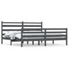 vidaXL Okvir za krevet od masivne borovine 200 x 200 cm sivi