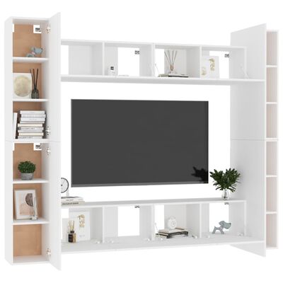 vidaXL 8-dijelni set TV ormarića bijeli od iverice
