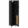 vidaXL Highboard Crni hrast 34,5 x 34 x 180 cm Konstruirano drvo