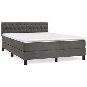 vidaXL Krevet s oprugama i madracem tamnosivi 140x190 cm bar&scaron;unasti