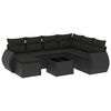 vidaXL 8-dijelni set vrtnih sofa od poliratana s jastucima crni