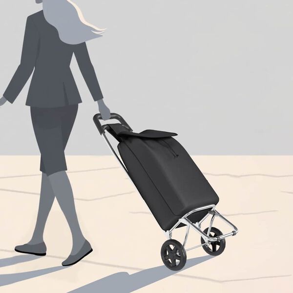 vidaXL Kolica za kupovinu Crna 35 x 28 x 92 cm Oxford tkanina