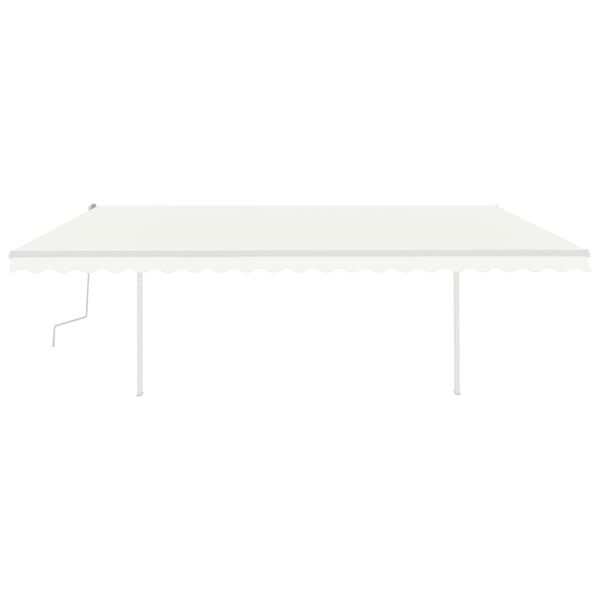 vidaXL Tenda na ručno uvlačenje s LED svjetlima 5x3 m krem