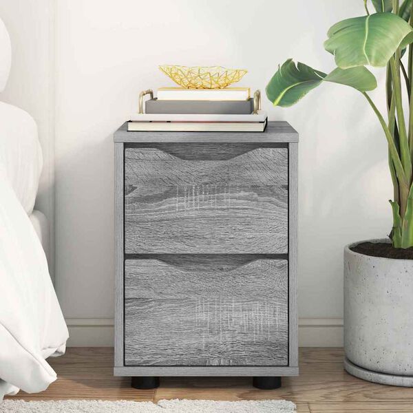 vidaXL Noćni ormarić Siva Sonoma 30,5 x 30 x 43 cm Konstruirano drvo