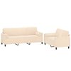 vidaXL 2-dijelni set sofa s jastucima krem bar&scaron;unasti