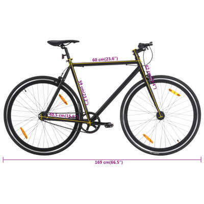 vidaXL Bicikl s fiksnim zupčanikom crni 700c 59 cm