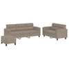 vidaXL 3-dijelni set sofa s jastucima smeđesivi od mikrovlakana