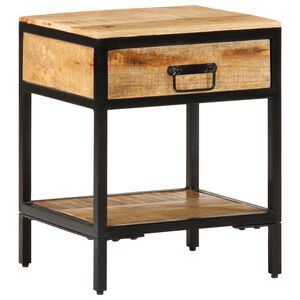 vidaXL Noćni ormarić Smeđa 40 x 35 x 50 cm Čvrsto drvo manga i metal