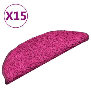 vidaXL Prostirke za stepenice 15 kom 56x17x3 cm ružičaste poluokrugle