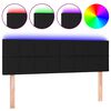 vidaXL LED uzglavlje crno 144x5x78/88 cm od tkanine