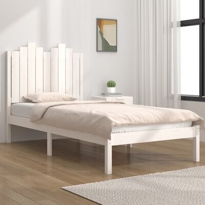 vidaXL Okvir za krevet od masivne borovine bijeli 100 x 200 cm
