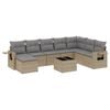 vidaXL 9-dijelni set vrtnih sofa s jastucima bež od poliratana