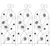 vidaXL Vrtna Ograda 3 pcs Crna 112 x 40 cm Čelik