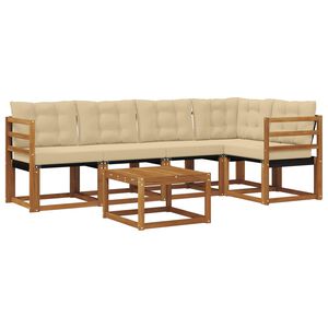 vidaXL Set vanjskih sofa s jastukom 6 pcs Prirodna i bež