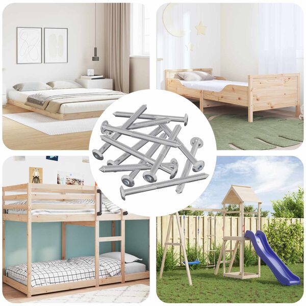 vidaXL Namje&scaron;tajni vijci 1200 pcs Srebrno Čelik