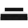 vidaXL Otomanski krevet s madracem i LED crni 180x200cm od tkanine