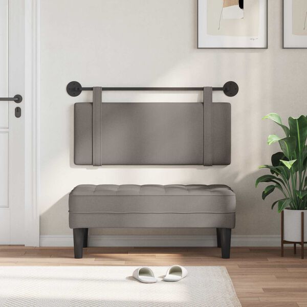 vidaXL Držeće uzglavlje Zidne Sivo-smeđa 110 x 55 x 5 cm tkanina