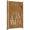vidaXL Vrtna vrata 100x125 cm Corten čelik dizajn trave