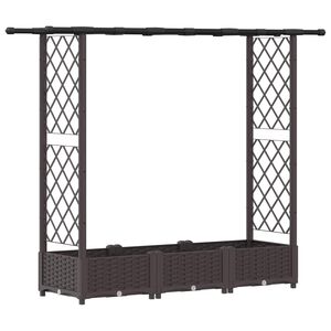 vidaXL Povi&scaron;eni krevet s mrežom i krovom Smeđa 164 x 40 x 123 cm PP