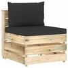 vidaXL Modularna srednja sofa s jastucima od zeleno impregniranog drva