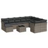 vidaXL 11-dijelni set vrtnih sofa od poliratana s jastucima sivi