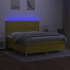 vidaXL Krevet box spring s madracem LED zeleni 160x200 cm od tkanine