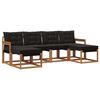 vidaXL Set vanjskih sofa s jastukom 6 pcs Prirodna i crna