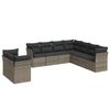 vidaXL 9-dijelni set vrtnih sofa od poliratana s jastucima sivi