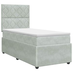 vidaXL Boxspring krevet s madracem Svjetlosiva Jjedan Bar&scaron;un
