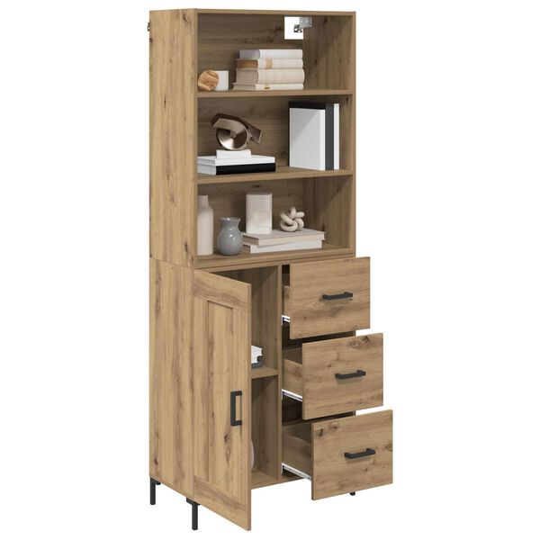 vidaXL Highboard Umjetnički hrast 69,5 x 34 x 180 cm Konstruirano drvo