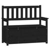 vidaXL Klupa crna 112,5 x 51,5 x 96,5 cm od masivne borovine