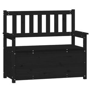 vidaXL Klupa crna 112,5 x 51,5 x 96,5 cm od masivne borovine